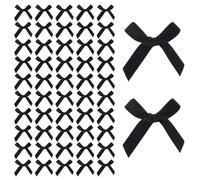 RANYAKE 200PCS Mini Black Bows,4x4cm Satin Ribbon Bows,Tiny Bow,Ribbon Bow Gift Decoration,DIY Decorative Ribbo-n Bo-w,for Craft Sewing,Scrapbooking,Holiday Decorations,Treat Bags