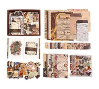RANYAKE 260pcs Aesthetic Scrapbook Kit,Bullet Junk Journal Kit,Vintage Scrapbook Journaling,Contains A6 Square Notebook,Stickers,Scrapbooking Material Accessories,for Scrapbooks Decorating,DIY Crafts