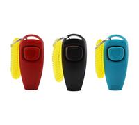 RANYAKE 3PCS Dog Whistle Clicker,Dog Training Clickers,2 in 1 Professional Dogs Training Clicker and Whistle Set，Pet Practicing Tool with Wristband,Pet Recaller(Black,Blue,Red)