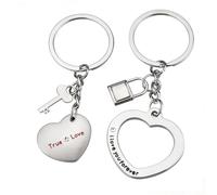 RANYAKE Couple Keyrings Matching Keychains,Love Keyring,Stainless Steel Couples Keyrings for Unisex,Valentines Day Gift,Gifts of Creative Wedding AnniversaryPerfect for Family or Friendship Gifts