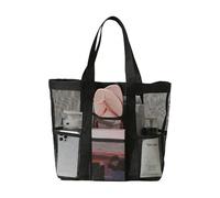 RANYAKE Mesh Beach Bag,Foldable Waterproof Sandproof Swimming Bag,Large Storage BagS with 9 Pockets,Lightweight Breathable Handbag,for Men Women,Suitable for Beach Swimming,Fitness,and Travel