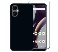 Ranyi for BLU G34 Phone Case with Screen Protector, BLU G34 G1070WW Case, Black Slim Thin Flexible TPU Case with Screen Protector Silicone Rubber Protive Case Cover for BLU G34 G1070WW (6.5" 2024)
