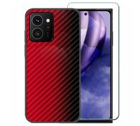 Ranyi for HMD Skyline Phone Case with Screen Protector, HMD Skyline 5G Case, Colorful Gradient Wave Pattern Slim Thin Flexible Protection Silicone Rubber Case for HMD Skyline 5G TA-1600 6.55" -red