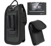 Ranyi for SnowSky/FiiO Echo Mini/JadeAudio/FiiO JM21 / FiiO M21 MP3 Player Holster Case, Vegan Leather Pouch Holster with Belt Loop Clip & Carabiner Carrying Case Compatible with FiiO Echo Mini /M21