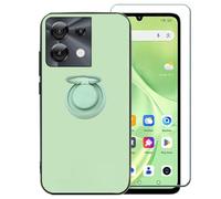 Ranyi for UMIDIGI G9 5G Case with Screen Protector, Umidigi G9C Phone Case, Slim Flexible Solid TPU Case with 360 Rotating Ring Holder Kickstand Silicone Case for Umidigi G9A/G9T (2024 6.75"), Mint