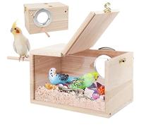 RANYPET Budgie Nesting Box Transparent Design, Bird Nest Breeding Box with Perch Wood Bird Cage House for Lovebirds Budgies Finch