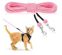 RANYPET Reflective Long Lead for Cats 15 m / 50 ft Escape Proof Running Lead Yard Long Lead Durable Safe Extension Lead for Kittens, Puppies, Rabbits and Small Animals