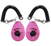 RANYUNSYZ 2Pcs Pink Dog Clicker for Training Easy to Use with Button Dog Training Accessories Strong and Long-Lasting, Training and Behavior Aids