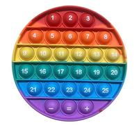Ranzah Early Learning Pop It Toy Round ABC Alphabet & Numbers , Double-Sided Educational Board, Sensory Fidget for Stress Relief, Portable Travel Toy Gift for Kids 3+ (Round Alphabets & Numbers)