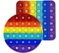 Ranzah Educational Pop Fidget Toy Pack A-Z Alphabet & 1-30 Number Bubble Popper Sensory Poppet for Kids ADHD Stress Relief School Montessori Learning Travel Squishy Squeeze Toddler Toy Square & Circle