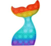 Ranzah Pop Fidget Toy Mermaid Push Pop Bubble Sensory Toy Age 3+ For Kids And Adults Travel Poppet Toy Squishy Toy For Gifts & Parties ADHD Stress & Anxiety Relief Toy Squeeze Toddler Toy (Mermaid)