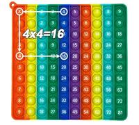 Ranzah Pop Fidget Toy Multiplication 9x9 & 100 Numbers Bubble Popper Sensory Maths Chart 17.3cm ADHD Stress Anxiety Relief Squishy Squeeze School Montessori Toddler Toy Learning Gift Kids Travel Toy
