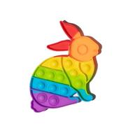 Ranzah Rabbit Fidget Toy |Push Pop Bubble Sensory Poppet Toys For Kids And Adults| Rainbow Popper Pop Up Toys For Fun|Autism Special Needs Silicone Stress Reliever Fidget Toys (Rabbit)