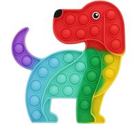 RANZAH Rainbow Dog Pop It Fidget Toy - Silicone Push Pop Bubble Sensory Toy for Kids & Adults, Stress Relief Toy, Autism Sensory Toy, Travel Game, Birthday Party Gift (Colourful Dog)