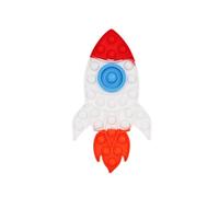 RANZAH Rocket Shape Pop Fidget Toy, Silicone Bubble Sensory Toy for Kids & Adults, Stress Relief, Autism & ADHD Focus Tool, Reusable Push Popper Toy Red, White & Blue (Space Rocket)
