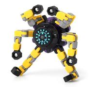 Ranzah Sensory Fidget Hand Spinner ADHD Stress Relief Transformable Robot Fingertip Fun Creative Travel Toy for Kids Teens Adults Mechanical Gyro Birthday Gift (Yellow)