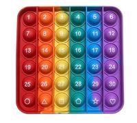Ranzah Square Pop It Learning Toy - Numbers & ABC Alphabet Double-Sided Board, Silicone Educational Sensory Fidget Toy, Stress Relief, Portable Travel Toy for Kids Ages 3+ (Square Numbers & Alphabets)