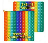 Ranzah Timetable & Addition Pop Fidget Toy 9x9 Multiplication & 9+9 Addition Bubble Popper Sensory Poppet for Kids ADHD Stress Anxiety Relief School Toddler Toy Squishy Squeeze Math Gift Travel Toy