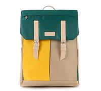 RANZN® Amsterdam Premium School Backpack, Water Resistant School Bag, Daypack with Laptop Compartment for 15 Inch Notebook, Adjustable Strap, Green-yellow/beige
