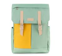 RANZN® Amsterdam Premium School Backpack, Water Resistant School Bag, Daypack with Laptop Compartment for 15 Inch Notebook, Adjustable Strap, green-yellow