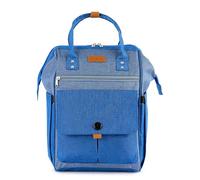 RANZN® Paris Premium Women's Backpack Daypack with Carry Handles, Adjustable Shoulder Straps, Water Resistant with USB Charging Port, Breathable, for 15.6 Inch Laptop, grey-blue