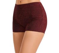 RanZZRan Women's Glitter Booty Shorts - Metallic Sparkly Hot Pants for Rave Club & Night Out | Shiny Dance Party Shorts, 1 Pack Bright Red, XS