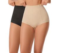 RanZZRan Women's High-Waisted Shaper Shorts Extra Firm Compression Tummy Control Butt Lifting Postpartum Body Shapewear, Black+nude, Medium