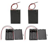 Raogoodcx 4.5V AA Battery Holder Bundle ，3X 1.5V AA Battery Holder Case with Wire Leads and ON/Off Switch (4 Pack)