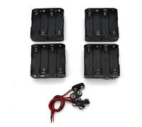 Raogoodcx 4Set 8 x AA Thicken Battery Holder and T Type Wired Battery Clip Standard Snap Connector