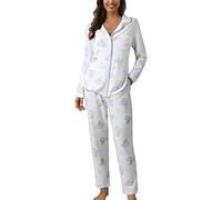 raoieykaxu Co Ords Sets for Women UK 2 Piece Outfits Classic Grid Fashion Leisure Linen Pyjamas for Women Skin-Friendly Casual Womens Lounge Nightwear Cotton Ladies Pyjama Sleep & Lounge