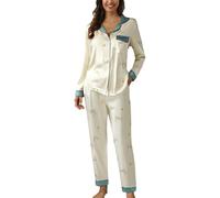 raoieykaxu Co Ords Sets for Women UK 2 Piece Outfits Classic Grid Fashion Leisure Linen Pyjamas for Women Skin-Friendly Casual Womens Lounge Nightwear Cotton Ladies Pyjama Sleep & Lounge