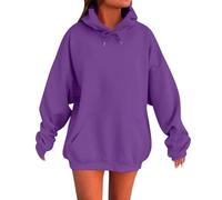 raoieykaxu Hoodies for Women Uk Oversized Hoodie Casual Long Sleeve Plain Pullover Fashion Tops Trendy Solid Color Hoodie Autumn Winter Ladies Cute Sweatshirts with Pockets