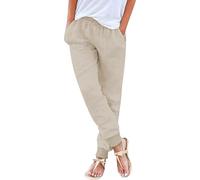raoieykaxu Trousers for Women UK Casual Cotton Linen Drawstring Waist pants Womens Joggers with Pockets Plain Comfy Gym Yoga Outdoor Running Hiking Walking Combat Activewear Work Tracksuit Bottoms