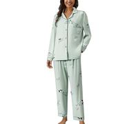 raoieykaxu Womens Co Ord Sets 2 Piece Outfits Women Classic Grid Fashion Leisure Linen Co Ord Sleep Pyjama Skin-Friendly Casual Womens Lounge Nightwear Cotton Ladies Pyjamas Sleep & Lounge