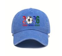 RAOKENSU Baseball Cap Men's Washed Vintage Effect Peaked Cap Football World Cup 2026 Base Cap Sun Hat Adult Sun Protection Summer Hat Unisex Classic Baseball Cap, O Blue, One size