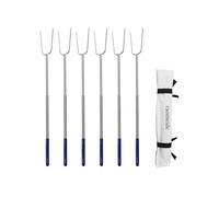 RAOMEIDE Smores Sticks for Fire Pit Long with Stable Base Hot Dog Roasting Sticks for Campfire Marshmallow Roasting Sticks for Fire Pit Campfire Sticks Heavy Duty 6 Pack