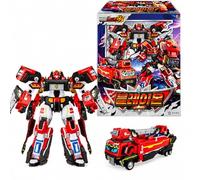 RaoNEE Metal Cardbot W BLAION Red Fire Engine Truck Transforming Robot Car Korean Animation