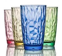 RAONEUS Plastic Glasses Unbreakable Tumblers Coloured Glasses for Kids Acrylic Glasses Drinking for BBQ’s,Camping,Picnic,Birthday Party,Everyday Use (470ml Color)