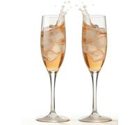 RAONEUS Premium Acrylic Champagne Flutes Set of 2 Reusable- 180ml Shatterproof Hard Plastic Champagne Glasses for Parties, Gardens & Pubs Weddings/Events