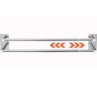 Raoot Double Towel Rail, Wall Mounted Adjustable Towel Rack, 40-74cm, SUS 304 Stainless Steel Towel Shelves, Towel Bar Towel Storage, Anti-rust Towel Holder for Bathroom Shower Kitchen- Silver