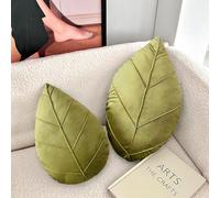 RAOPLA 2 Pcs Leaf Pillow Plush, Decorative Plant Soft Sofa Throw Cushions, Cotton Stuffed Cozy Hugging Pillow Toy for Stress Relief, Relaxation, Home Decor & Gifts for Kids Adults (Style 1)