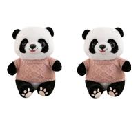 RAOPLA 2 Pcs Panda Plush Pillow, Soft Kawaii Panda Bear Hugging Pillow, Adorable Animal Stuffed Squishy Cuddly Toy for Stress Relief, Relaxation, Home Decor & Gifts for Kids Adults (Pink Sweater)