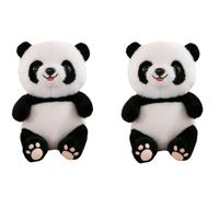 RAOPLA 2 Pcs Panda Plush Pillow, Soft Kawaii Panda Bear Hugging Pillow, Adorable Animal Stuffed Squishy Cuddly Toy for Stress Relief, Relaxation, Home Decor & Gifts for Kids Adults (White)