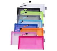 RAOPLA 9 Pack Transparent Pencil Case Multipack, A6 Clear Mesh Pencil Pouches with Zip, Sturdy Nylon Translucent Slim Stationery Organizer Bag for Exams, School Supplies, Students & Teenagers (Mix)