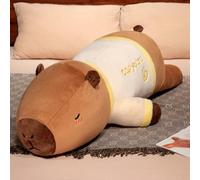 RAOPLA Long Sleeping Pillow Animal, Cute Capybara Plush Sleeping Cuddly Toy, Soft Cosy Cotton Hugging Plushie Toy for Bedroom, Living Room, Sofa, Car for Kids Adults (Style 2,100cm)