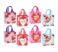 RAORAOYUE 12 Pcs Happy Mother's Day Gift Bag, Love Mom Non-woven Reusable Gift Bag with Handles for Gift Wrapping and Mother Day Party Favor-9x8.7x4.3 inches