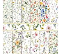 RAORAOYUE 24 Sheets Floral Pattern Paper Packs, 11.8"×11.8” Sided Decorative Craft Paper, Wildflower Pattern Papers for DIY Card Making Photo Album Journal Decor