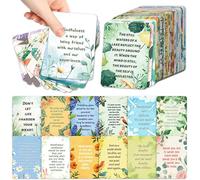 RAORAOYUE 50 Pcs Flower inspirational card, 3.15 * 4.33 Inch Inspirational Positive Affirmations Cards, Lunch Box Notes, Colleagues, Classmates Family and Friend, Blank Back