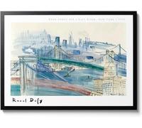 Raoul Dufy Posters Two bridges over the East River, New York Canvas Painting Abstract Wall Art Prints For Home Decor Pictures 40x60cm No Frame