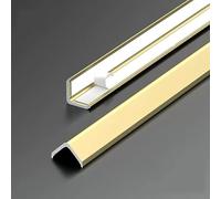 Raouoae 2 Pack Corner Protector, Self-Adhesive Metal Edge Strip For Wall Corner Protection, 89° Narrow Corner Guard For Wooden Walls & Tiles, Wall Corner Edge Protector For Home & Office(Gold A,150cm/